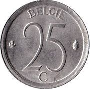 25 Centimes - Baudouin I Dutch text, Belgium, 1964-1975 reverse image