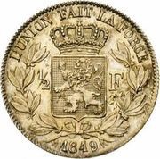 ½ Franc - Léopold I, Belgium, 1847-1850 reverse image
