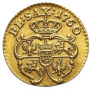 Półdukat - August III Sas Drezno mint, Polish–Lithuanian Commonwealth, 1750 reverse image
