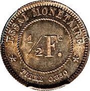 ½ Franc - Léopold I Pattern, Belgium, 1859 reverse image