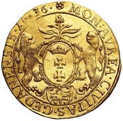 Dukat gdański - Władysław IV Waza Gdańsk mint, Polish–Lithuanian Commonwealth, 1636-1653 reverse image