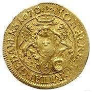 Dukat gdański - Michał Korybut Wiśniowiecki Gdańsk mint, Polish–Lithuanian Commonwealth, 1670 reverse image