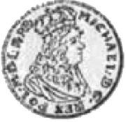 Dukat elbląski - Michał Korybut Wiśniowiecki Elbląg mint obverse image