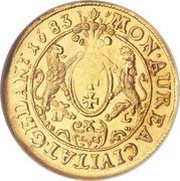 Dukat gdański - Jan III Sobieski Gdańsk mint, Polish–Lithuanian Commonwealth, 1683-1692 reverse image