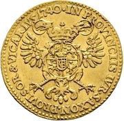 Dukat wikariacki - August III Sas Drezno mint, Polish–Lithuanian Commonwealth, 1740 reverse image