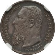 50 Centimes - Léopold II Pattern - Dutch text obverse image