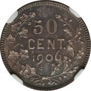 50 Centimes - Léopold II Pattern - Dutch text, Belgium, 1906 reverse image