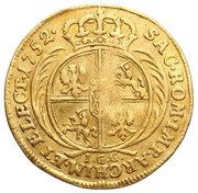 Dukat koronny - August III Sas Lipsk mint, Polish–Lithuanian Commonwealth, 1752 reverse image