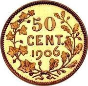 50 Centimes - Léopold II Pattern - Dutch text reverse image
