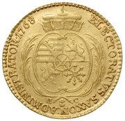 Ducat - Ksawery as Polish Prince Drezno mint, Polish–Lithuanian Commonwealth, 1766-1768 reverse image