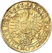 Dwudukat koronny - Jan II Kazimierz Waza Poznań mint, Polish–Lithuanian Commonwealth, 1661 reverse image