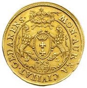 Dwudukat gdański - Jan III Sobieski Gdańsk mint, Polish–Lithuanian Commonwealth, 1674-1696 reverse image