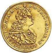 Dwudukat - August II Mocny Drezno mint obverse image