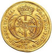 Dwudukat - August II Mocny Drezno mint, Polish–Lithuanian Commonwealth, 1710-1733 reverse image