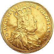 Dwudukat koronny - August III Sas Lipsk mint obverse image
