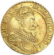 Pięciodukat koronny - Sigismund III Vasa Kraków mint obverse image