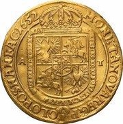 Pięciodukat koronny - Jan II Kazimierz Waza Poznań mint, Polish–Lithuanian Commonwealth, 1652 reverse image