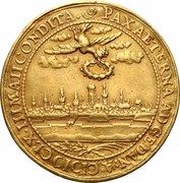 Sześciodukat gdański - Jan II Kazimierz Waza Gdańsk mint, Polish–Lithuanian Commonwealth, 1660 reverse image