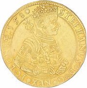 Dziesięciodukat litewski - Stefan Batory Wilno mint obverse image