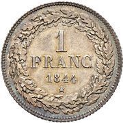 1 Franc - Léopold I, Belgium, 1833-1844 reverse image