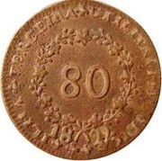 80 Réis - Maria II reverse image