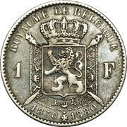 1 Franc - Leopold II Independence, Belgium, 1880 reverse image