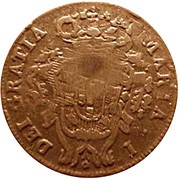 10 Réis - Luiz I Countarmarked over 5 Réis/ Maria I/Azores, Portugal, 1871 reverse image