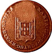 20 Réis - Luiz I Countermark "BIG CROWN" over 20 Réis - Maria II, Mozambique reverse image