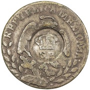120 Réis - Luis I Countermark "CROWNED G.P." over 1 Real - Mexico Republic" obverse image