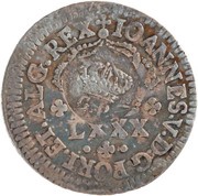 200 Réis - Luis I Countermark "CROWNED G.P." over Lxxx Réis - Portugal obverse image