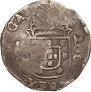Luis I - 300 Réis Countermark "CROWNED G.P." over ½ Cruzado - João IV, Portugal, Portugal, 1887 reverse image