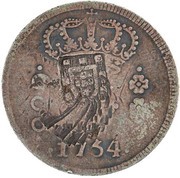 600 Réis Countermarked issue over "600 Réis "J" - José I; Brazil, Portugal, 1887 reverse image