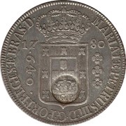 600 Réis Countermark "GP" over "640 Réis; Brazil" obverse image