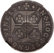 600 Réis Countermark "Crowned G.P." over 1 Cruzado - Portugal obverse image