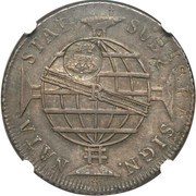 1200 Réis - Luis I Countermark "CrownedG.P." over "960 Réis - João Regent; Brazil" obverse image