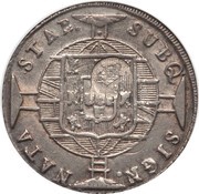 1200 Réis - Luis I Countermarked issue over "960 Réis - João VI; Brazil" obverse image