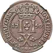 10 Réis - José I, Portugal, 1750 reverse image