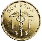 1 Franc Pattern - French text, Belgium, 1922 reverse image