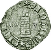 ½ Tornês Atípico - Fernando I Coruña/Spain mint, Portugal, 1369-1371 reverse image