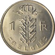 1 Franc Dutch text reverse image