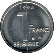 1 Franc - Albert II French text, Belgium, 1994-2001 reverse image
