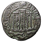 Ceitil - Afonso V Group 5 - Columnar towers; Sea of continuous waves cutting the legend; Shield of 4th type or variants obverse image