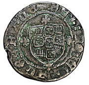 Ceitil - Afonso V Group 5 - Columnar towers; Sea of continuous waves cutting the legend; Shield of 4th type or variants, Portugal, 1457-1459 reverse image