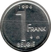 1 Franc - Albert II Dutch text, Belgium, 1994-2001 reverse image