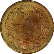 2 Francs - Léopold I Pattern, Belgium, 1834 reverse image