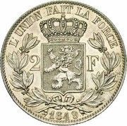 2 Francs - Léopold I, Belgium, 1848-1865 reverse image