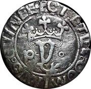 Vintém - João II Shield without castles,"P-o" at each side of "Y", Porto mint obverse image