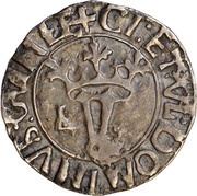 Vintém - João II "L" at left side of "Y", Lisboa mint obverse image