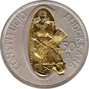 50 Diners - Joan Martí i Alanis Constitution of Andorra, Andorra, 1994 reverse image