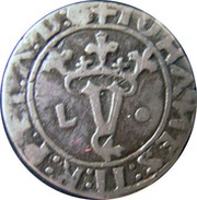 Vintém - João II "L-º" at each side of "Y", Lisboa mint obverse image